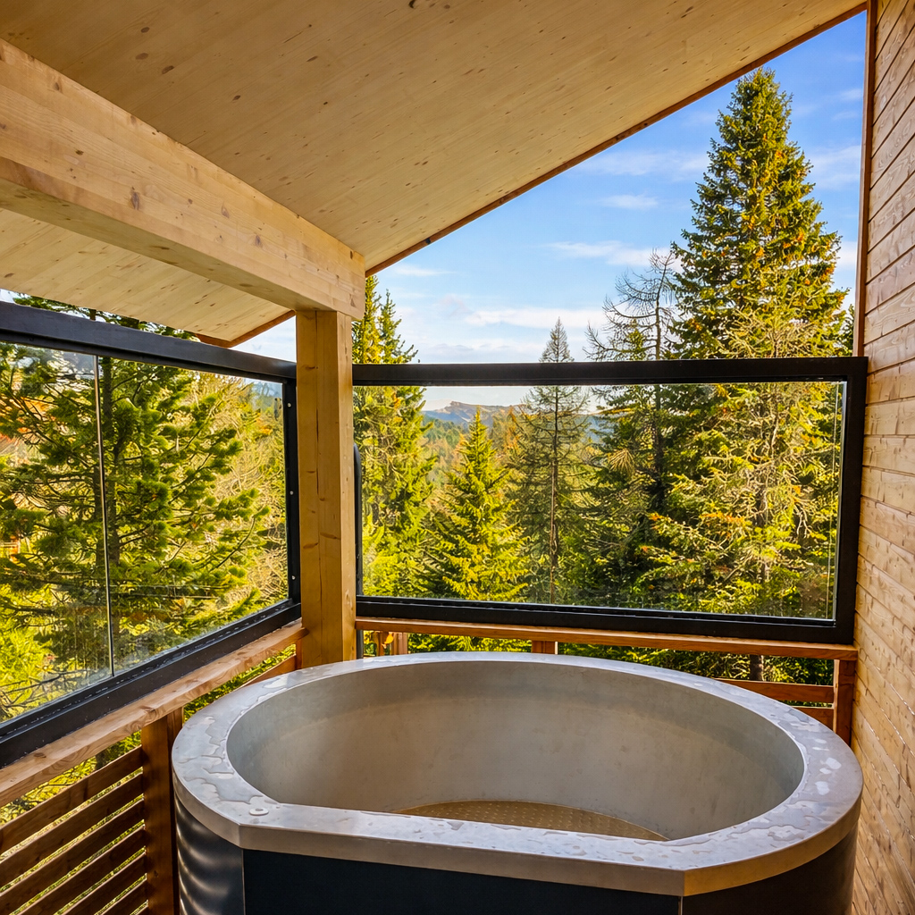 Hot tub ski chalet Turrach outdoor Alps